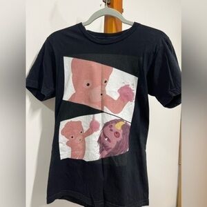 AMERICAN‎ Apparel Men's Black T Shirt Naughty Pink Bear Size Small